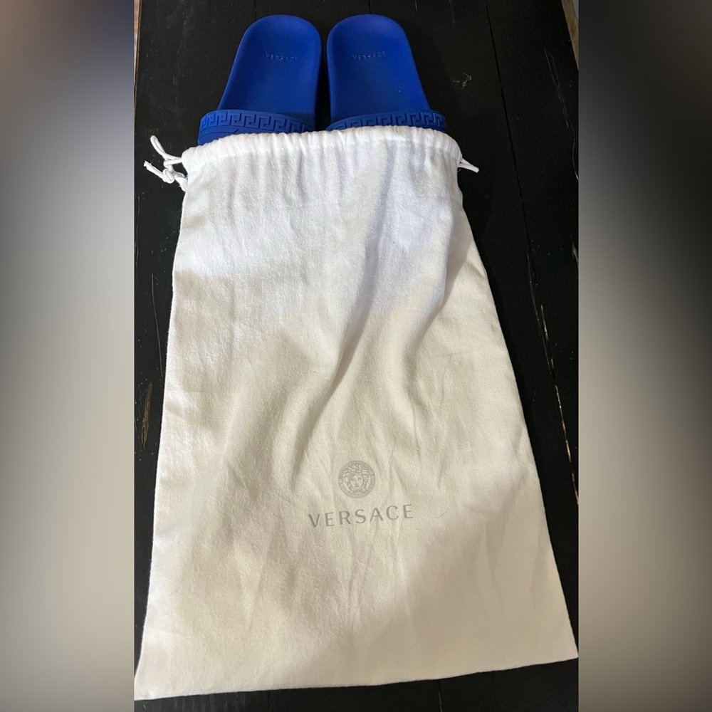 Royal Blue Versace Palazzo Slides